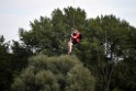 Koelner Seilbahn Gondel blieb haengen Koeln Linksrheinisch P638